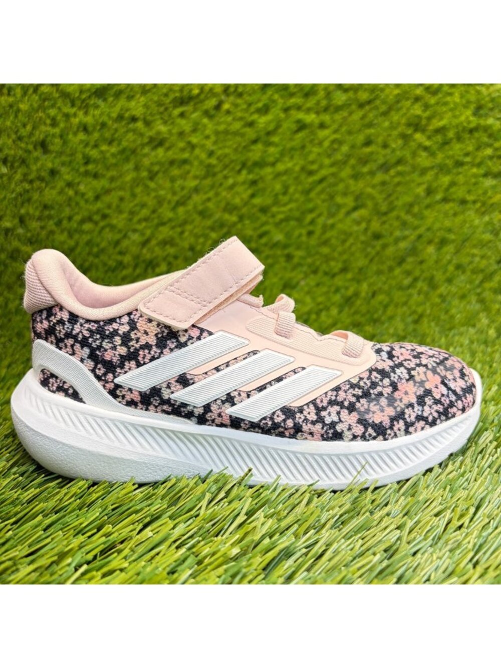 Adidas Run Falcon 5 Girls Size 10K Pink White Running Athletic Shoes Sneakers